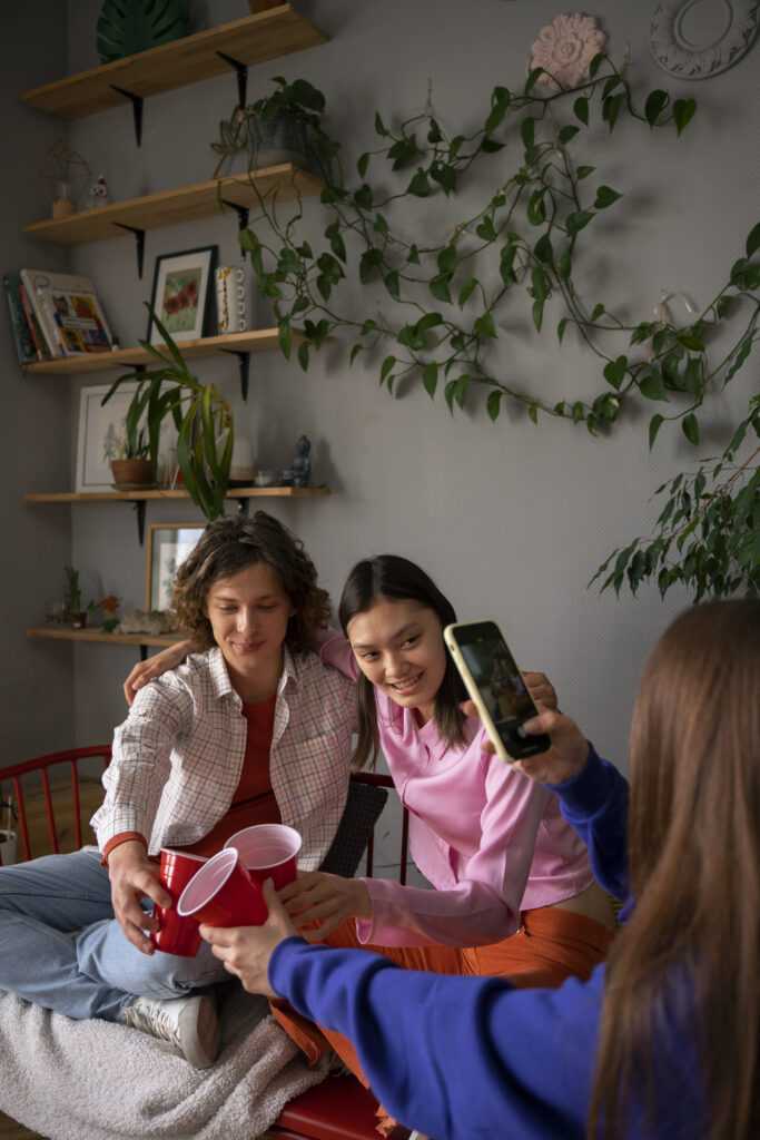 high-angle-teenage-friends-hanging-out